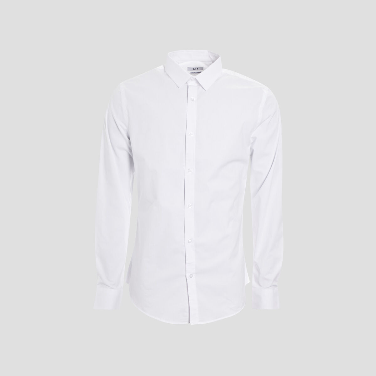 Chemise stretch manches longues blanc homme