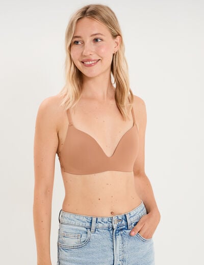 Soutien-gorge triangle bretelles fines vieux rose femme