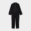 Combinaison pantalon en jean ceintur&eacute;e denim noir femme
