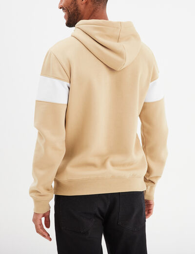 Sweat à capuche hoodie Liberto beige homme