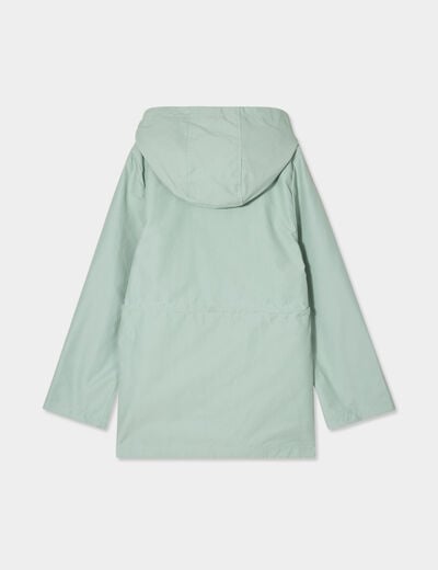 Parka avec capuche vert pastel fille