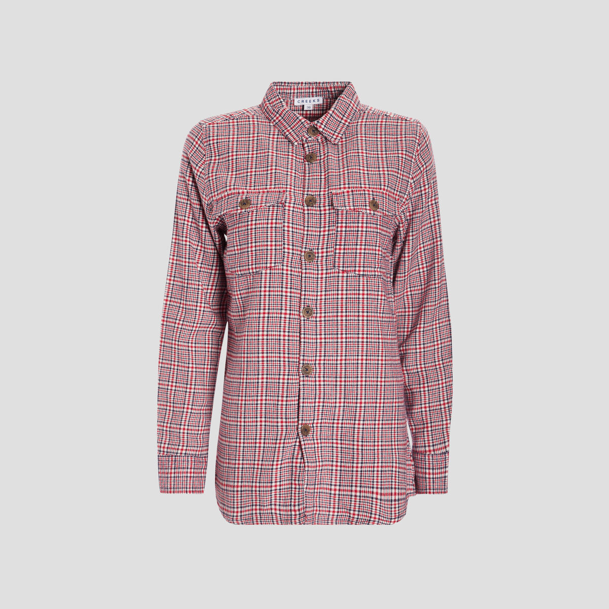 Chemise manches longues Creeks rouge femme