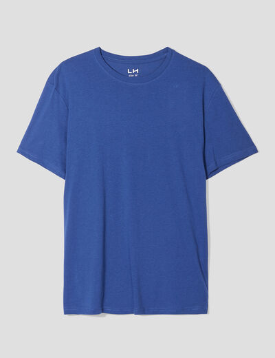 T-shirt en coton manches courtes bleu electrique homme