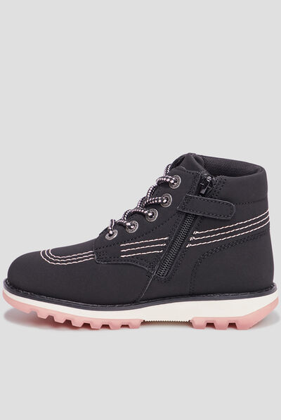Bottines zippées Kickers Krally noir fille