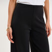 Pantalon large fluide taille haute noir femme