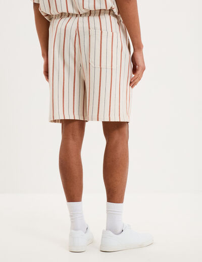 Bermuda droit coton blanc homme