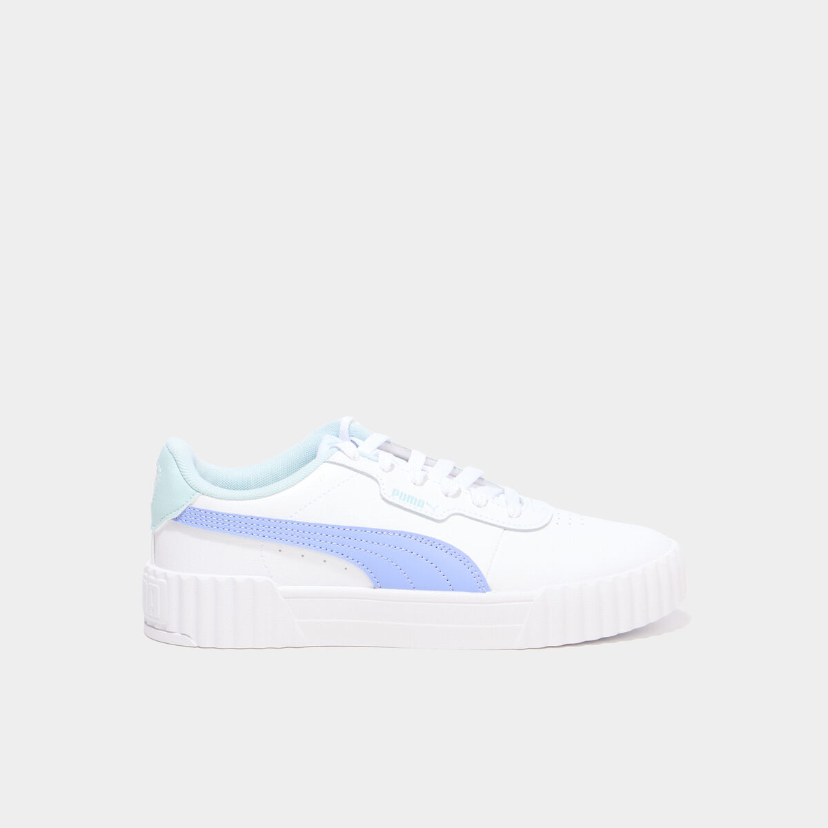 Tennis basses en cuir Puma Carina 3.0 bleu violet fille