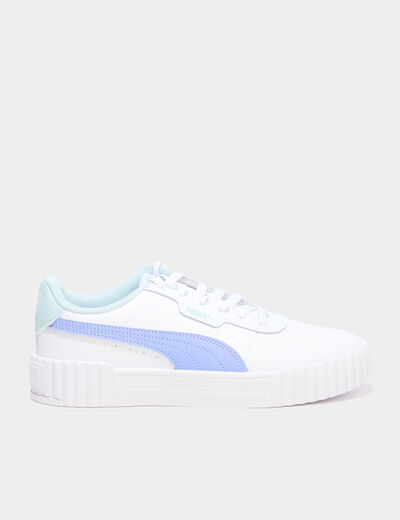 Tennis basses en cuir Puma Carina 3.0 bleu violet fille