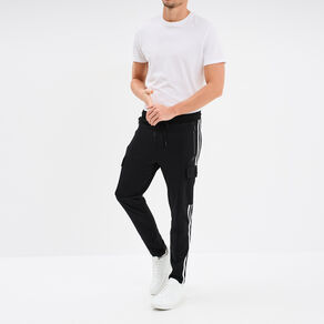 pantalon de jogging slim poches rabat noir homme Pantalon de jogging slim poches rabat noir homme