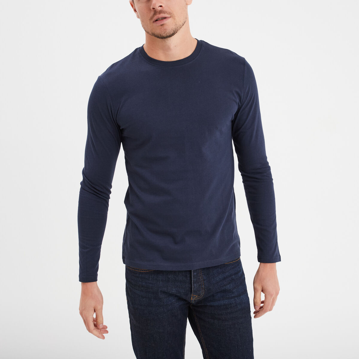 T-shirt manches longues bleu marine homme