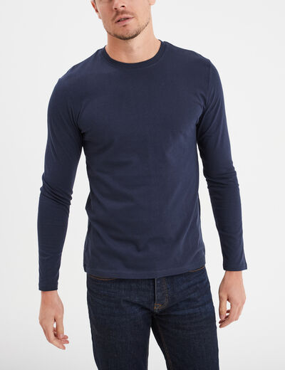 T-shirt manches longues bleu marine homme