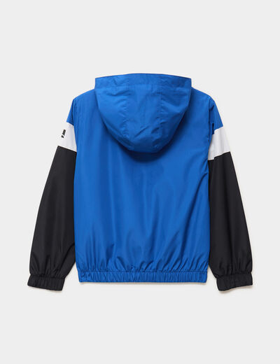 Coupe-vent d&eacute;perlant &agrave; capuche bleu roi gar&ccedil;on