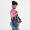 Sac rectangulaire avec foulard bleu canard femme