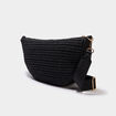 Sac banane XL effet tress&eacute; noir femme