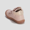 Bottillons zippés en cuir rose bébé fille