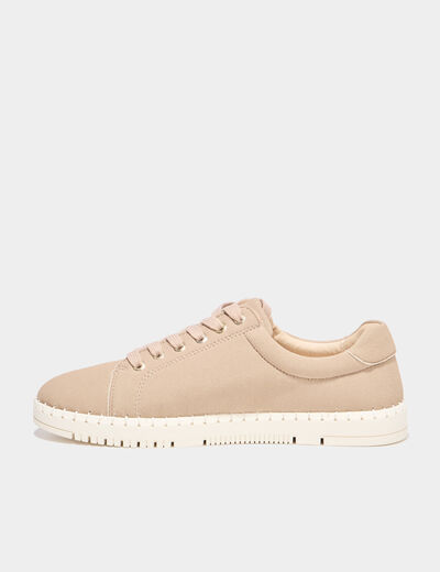 Tennis basses zipp&eacute;es sable femme
