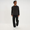 Pull c&ocirc;tel&eacute; col rond manches longues noir homme