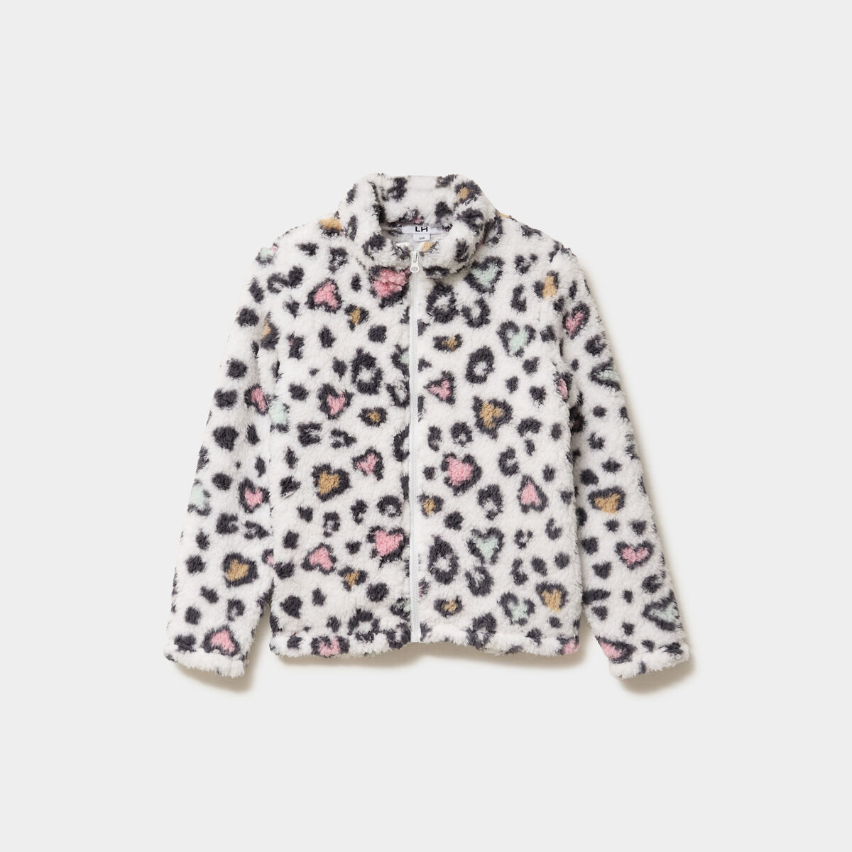 Veste zippée effet polaire multicolore fille