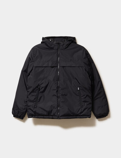 Doudoune zipp&eacute;e r&eacute;versible &agrave; capuche noir homme