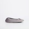 Chaussons ballerines effet polaire gris femme