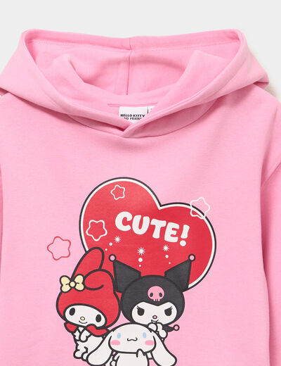 Sweat hoodie Hello Kitty rose fille