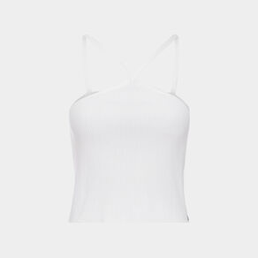 debardeur cotele bretelles croisees sable femme Débardeur côtelé bretelles croisées sable femme