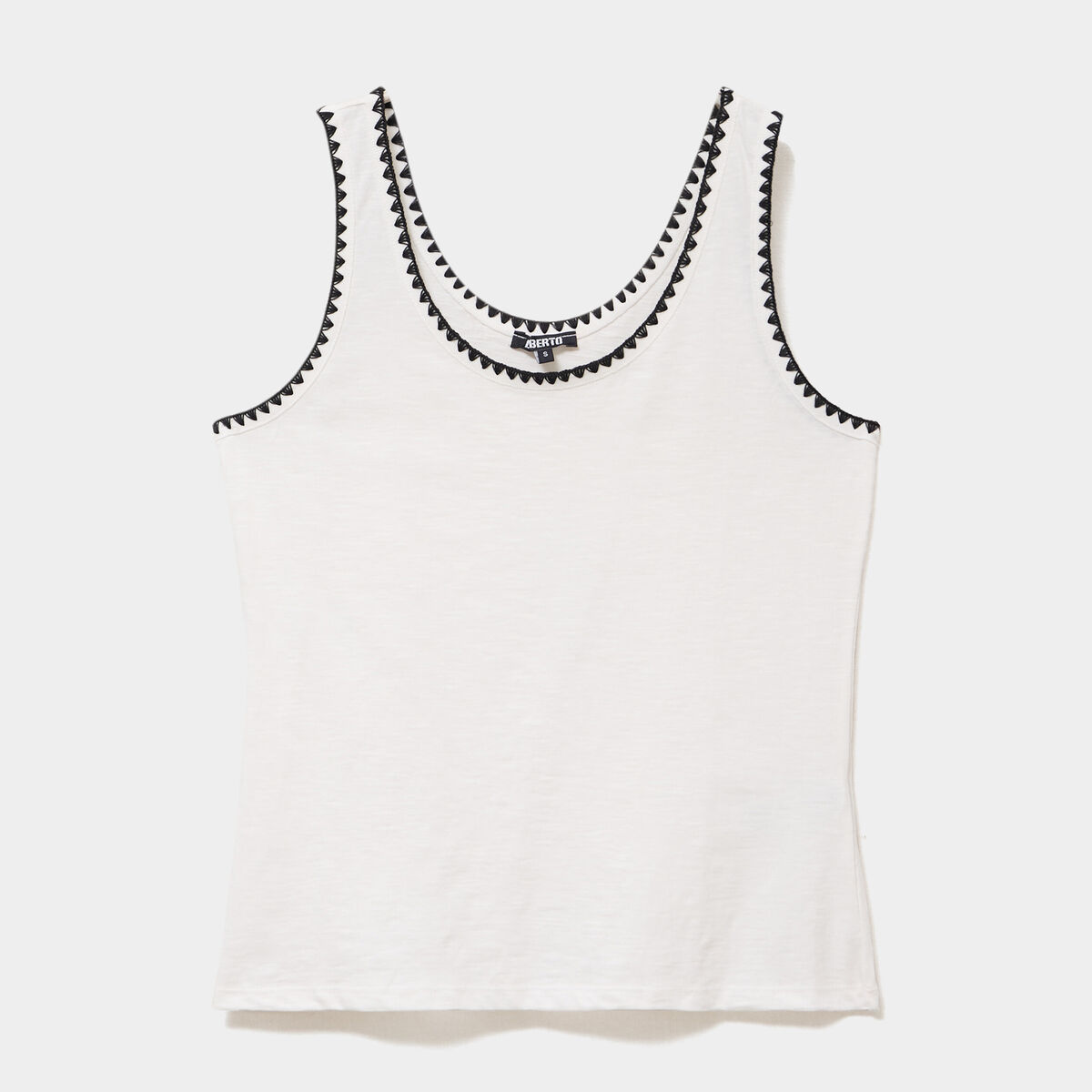 D&eacute;bardeur cintr&eacute; avec broderie coton blanc femme