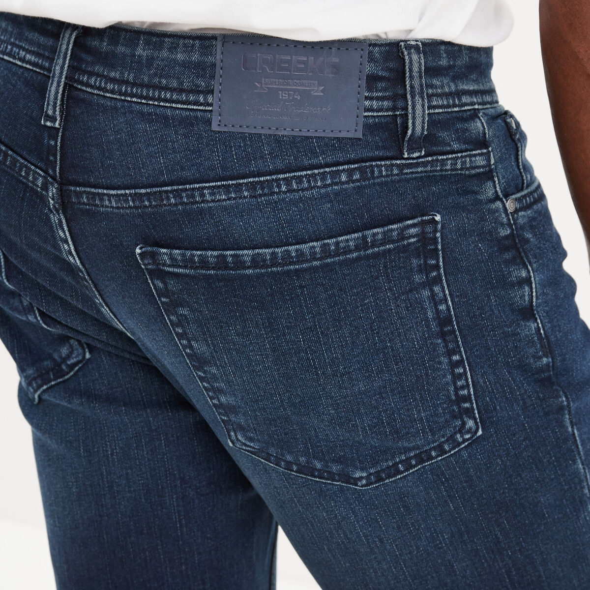 Jeans denim straight 5 poches Creeks denim blue black homme
