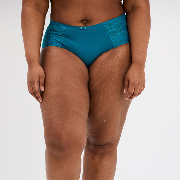 Shorty en coton bleu canard femme grande taille