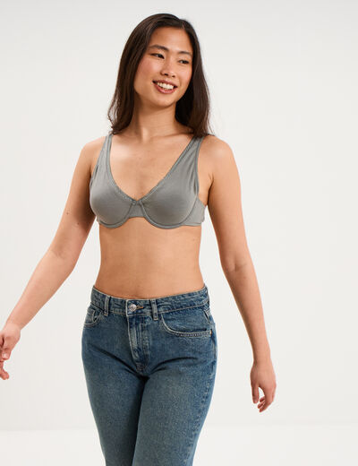 Soutien-gorge foulard coton majoritaire vert clair femme