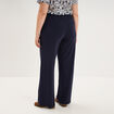 Pantalon large taille haute bleu fonc&eacute; femme grande taille