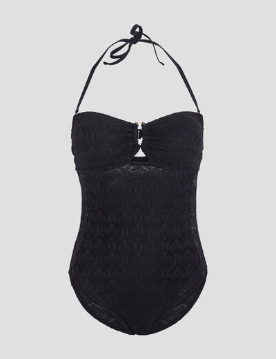 Maillot de bain une pièce bandeau noir femme