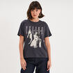 T-shirt droit coton C&eacute;line Dion gris fonc&eacute; femme