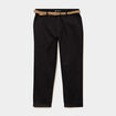 Pantalon chino 7/8&egrave;me ceinture tress&eacute;e noir femme