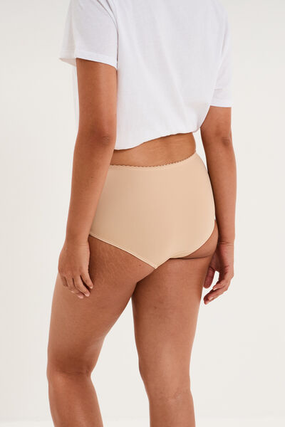 Culotte taille haute beige femme