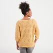 Pull ajour&eacute; manches 3/4 Liberto jaune clair femme