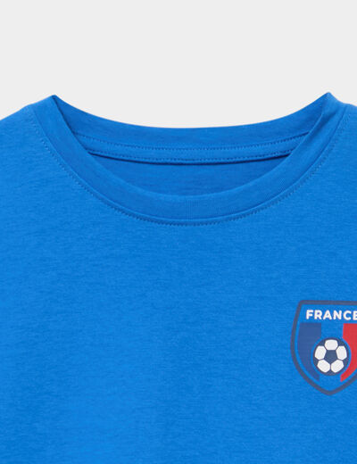 T-shirt maillot de football France bleu electrique mixte
