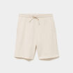 Bermuda textur&eacute; coupe droite coton ecru homme