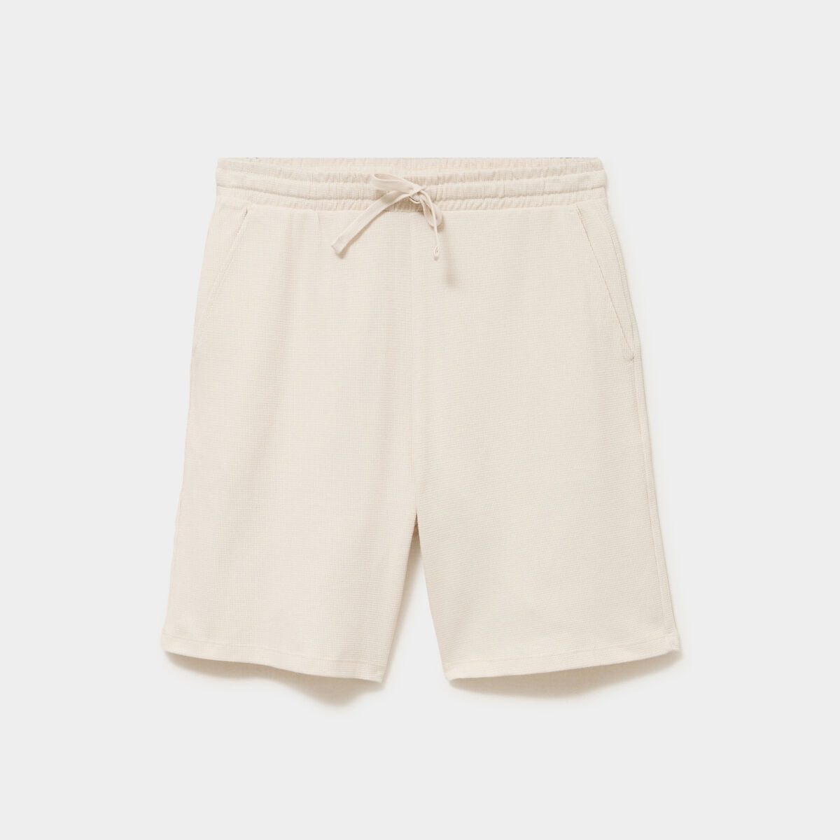 Bermuda textur&eacute; coupe droite coton ecru homme