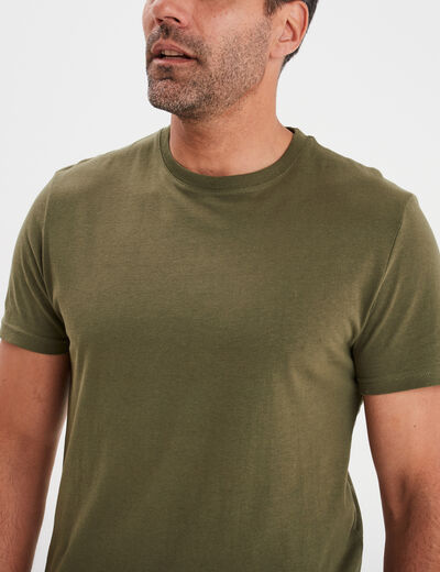 T-shirt en coton manches courtes vert kaki homme