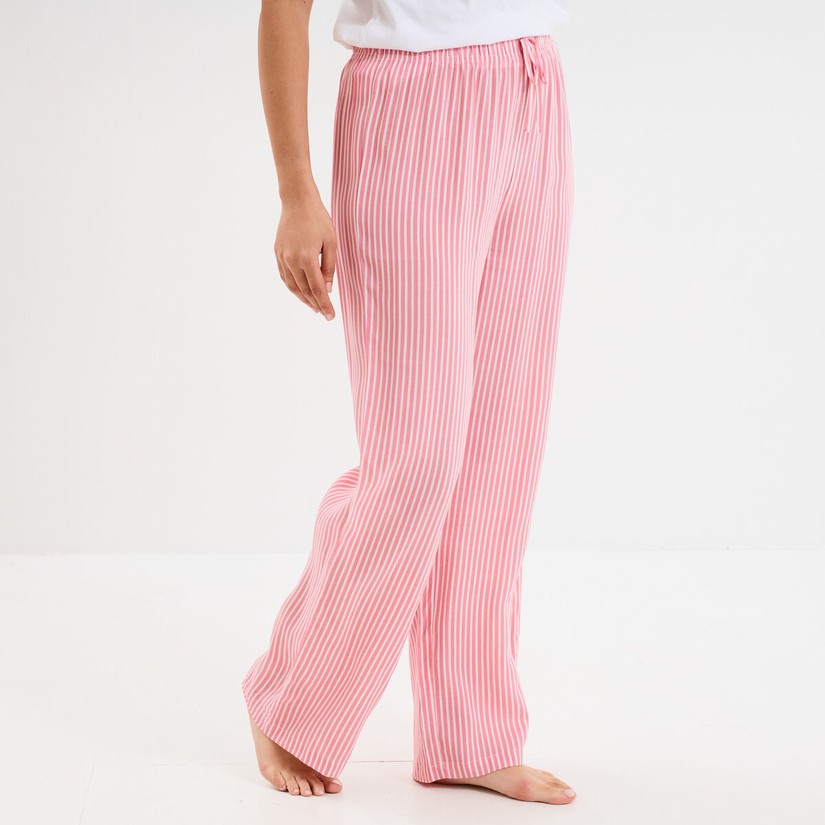 Pantalon de pyjama fluide rose femme