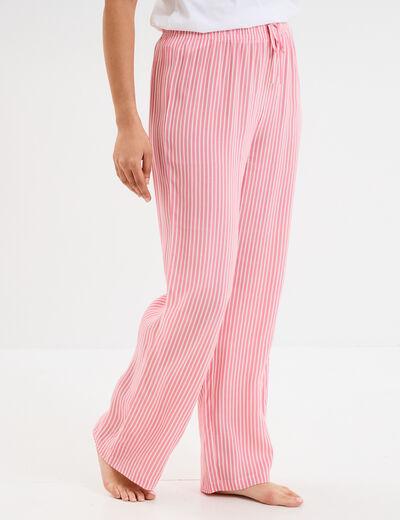 Pantalon de pyjama fluide rose femme
