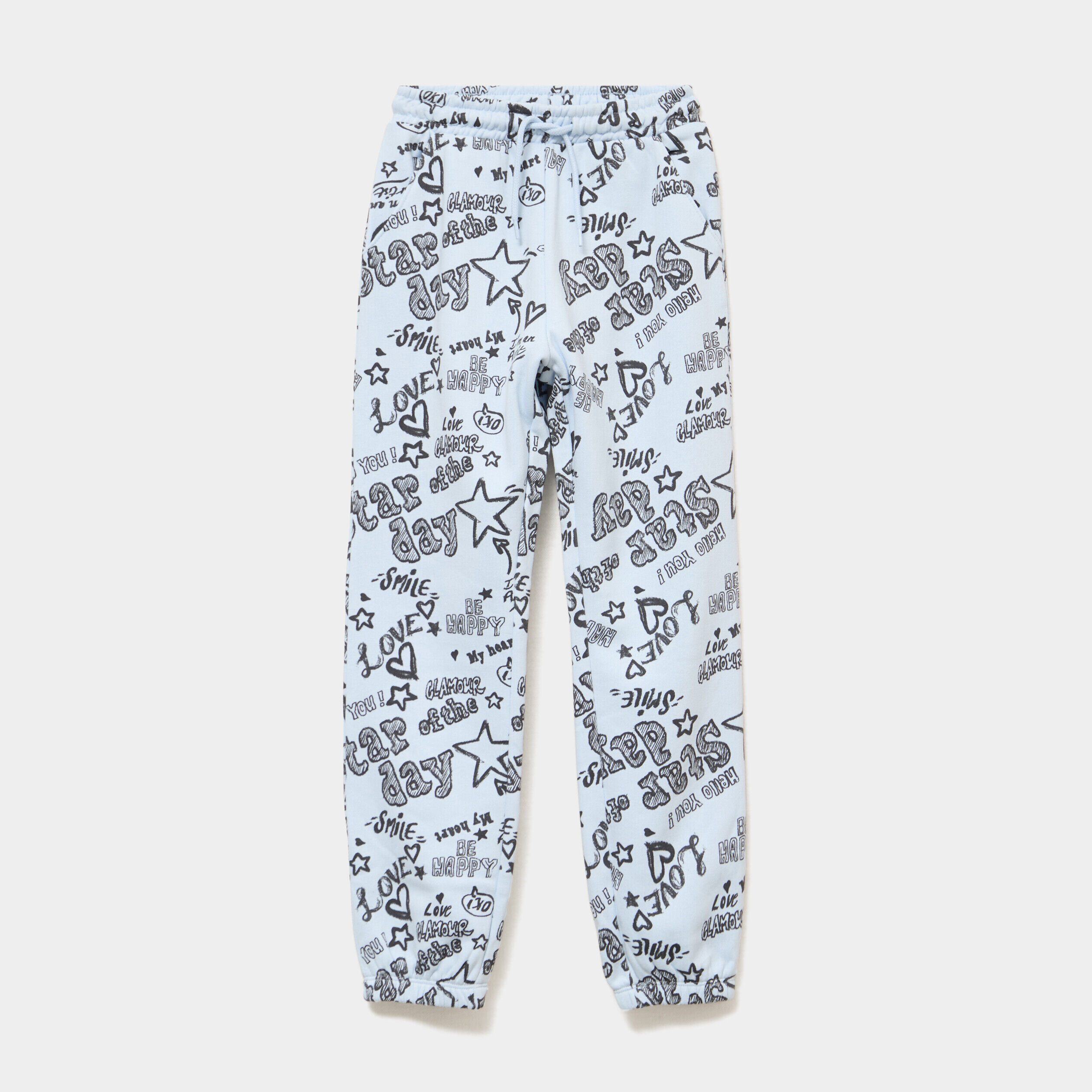 Pantalon de jogging molleton bleu ciel fille LH