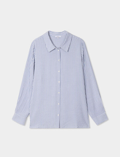Chemise manches longues bleu marine femme grande taille