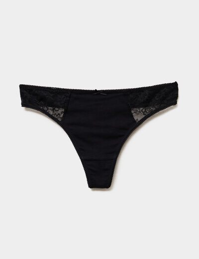 String coton majoritaire noir femme