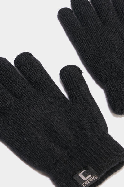 Gants doubl&eacute;s noir mixte