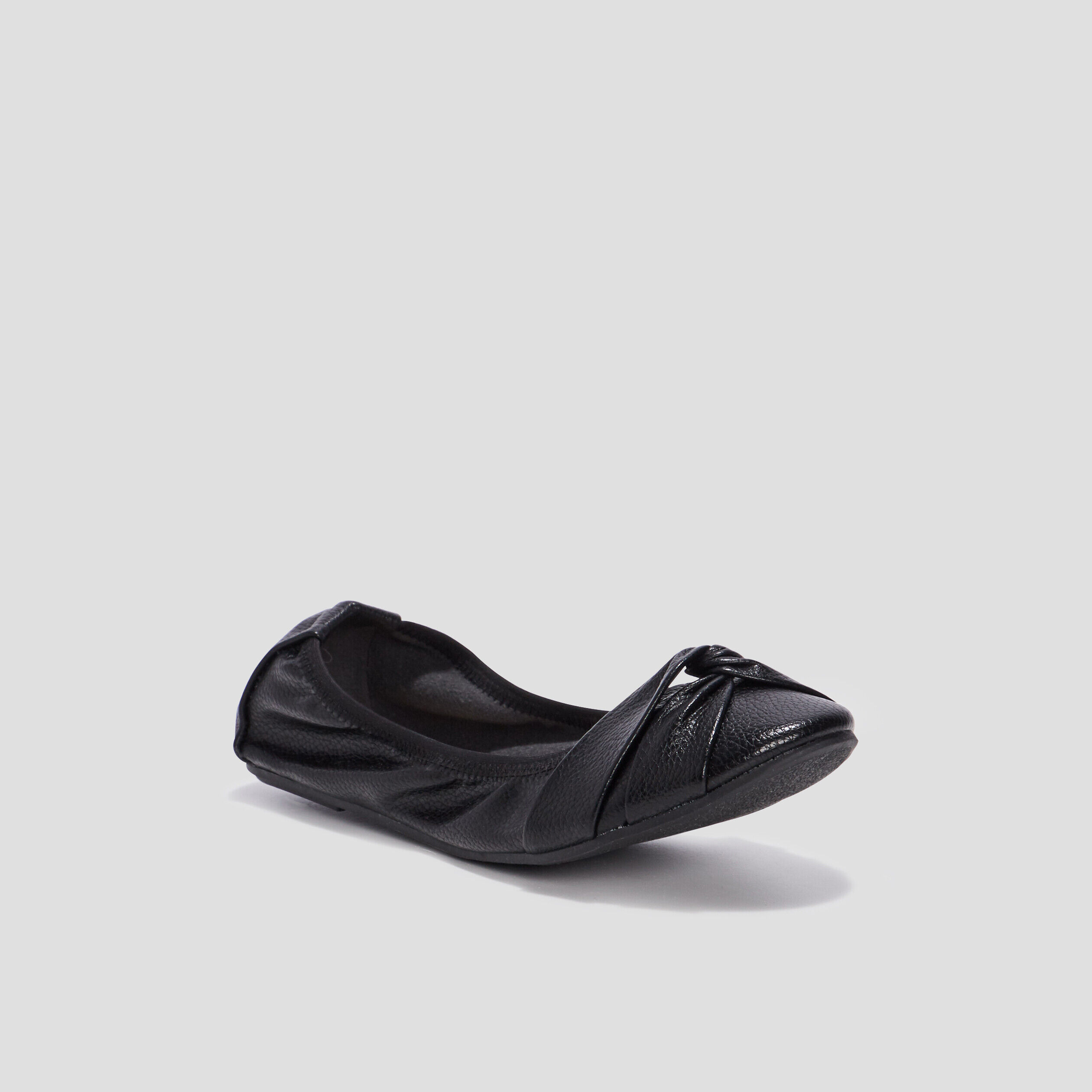 Ballerines plates détail effet noué noir femme LH