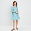 Robe évasée manches 3/4 bleu roi femme