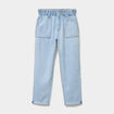 Jean paperbag cropped taille &eacute;lastiqu&eacute;e denim triple stone femme