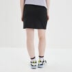 Jupe courte droite avec fente noir femme
